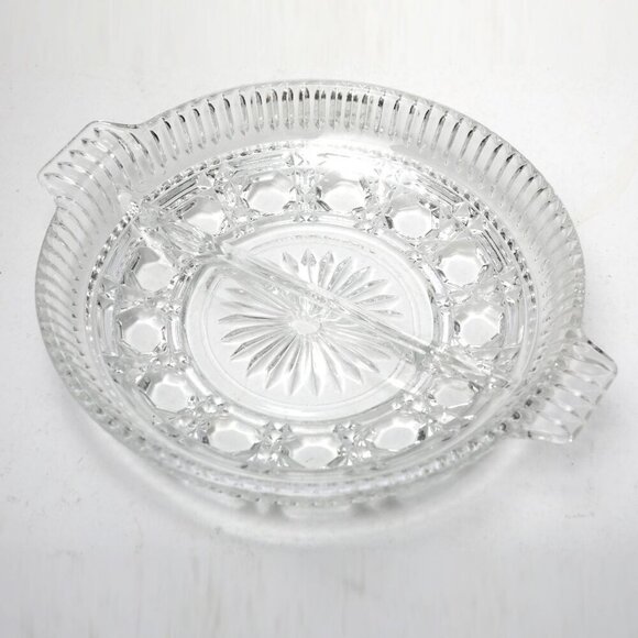 Vintage Federal Glass Relish Dish Windsor Pattern Trinket Divided Tray Retro - Picture 8 of 8